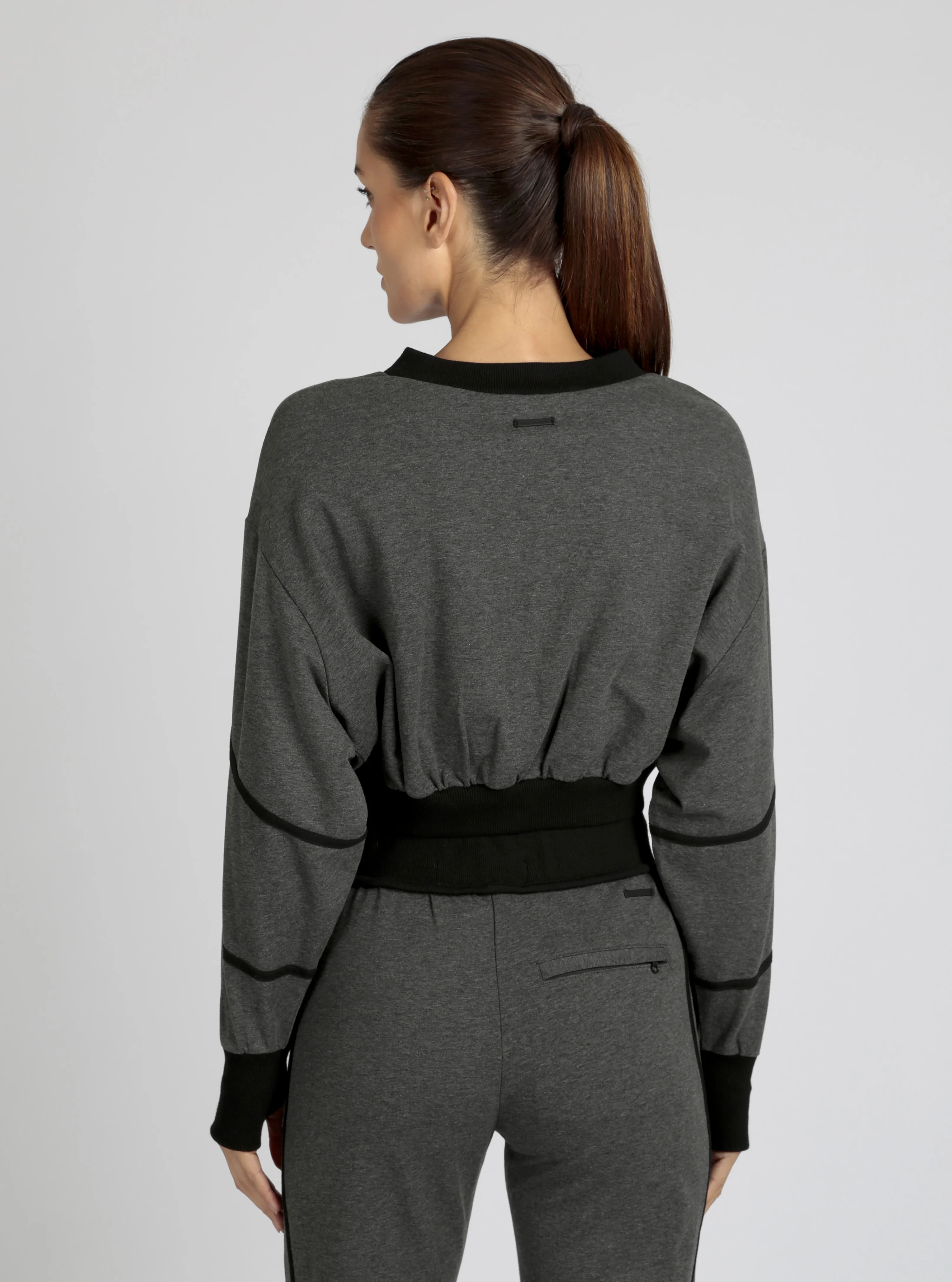 $29 Belina V Neck Sweatshirt Charcoal or Black - FINAL SALE - Image 4