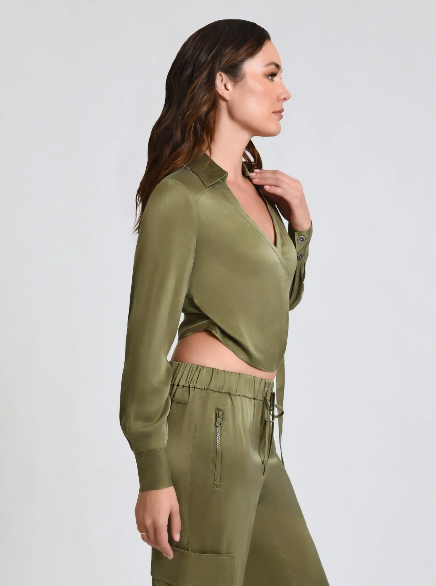 $25 Sandwash Silk Wrap Shirt - FINAL SALE - Image 4