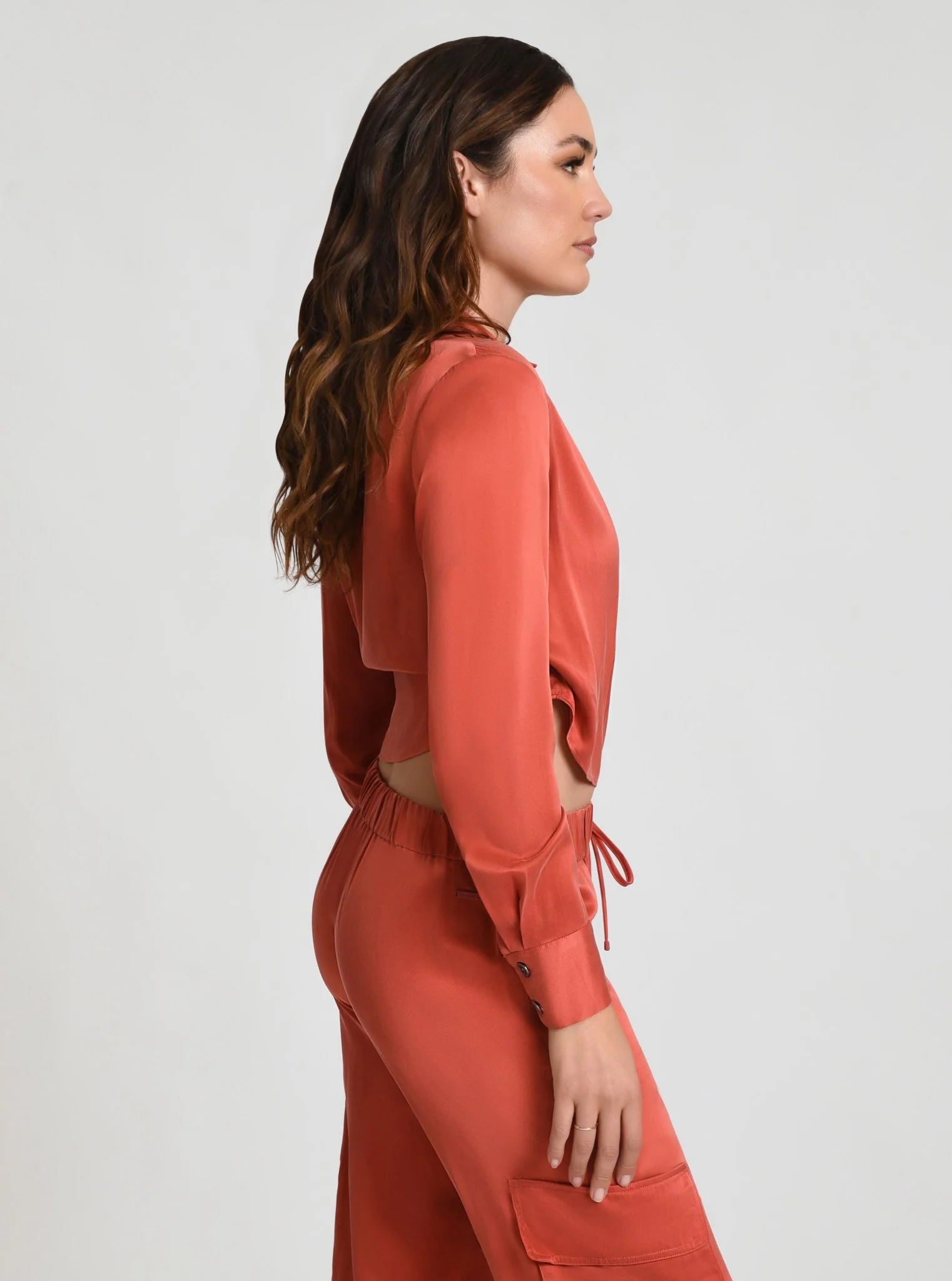 $25 Sandwash Silk Wrap Shirt - FINAL SALE - Image 6
