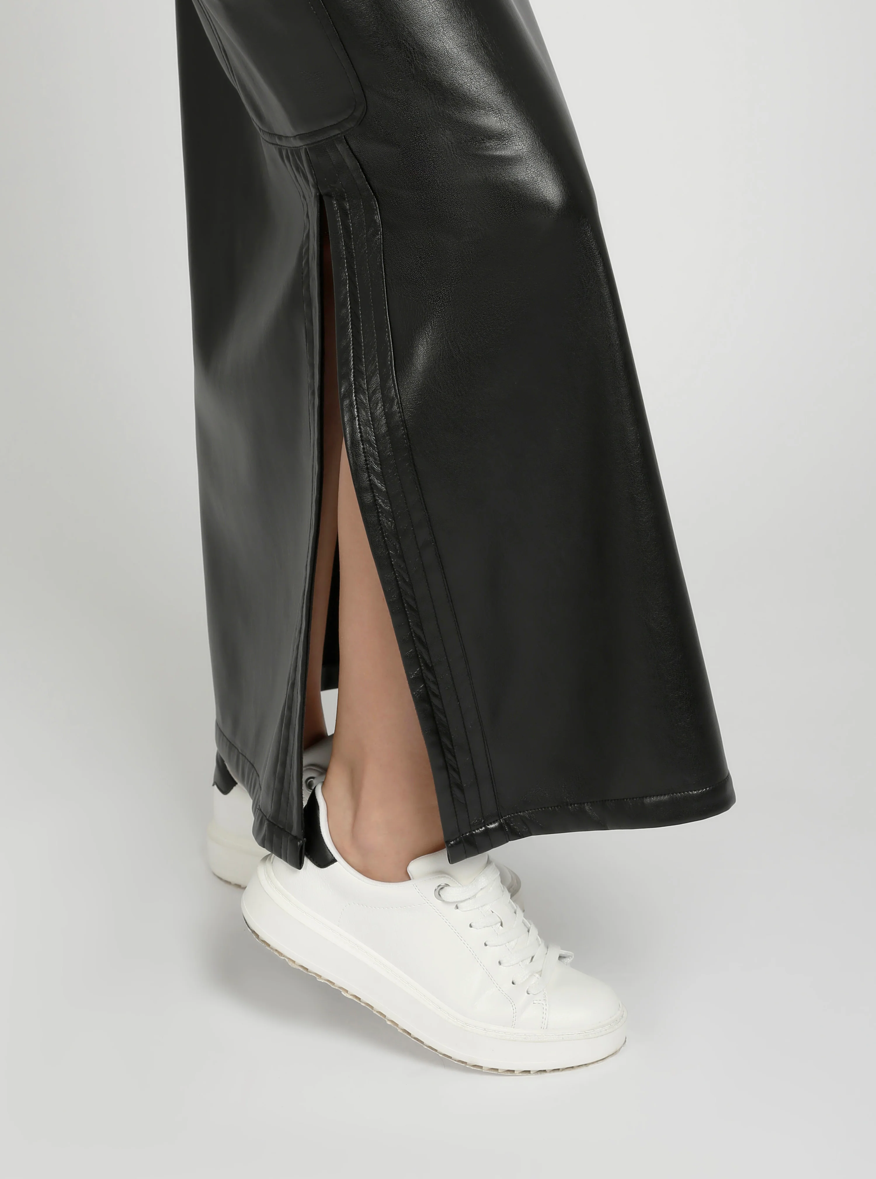 $39 Delia Long Vegan Leather Skirt - Final Sale - Image 4