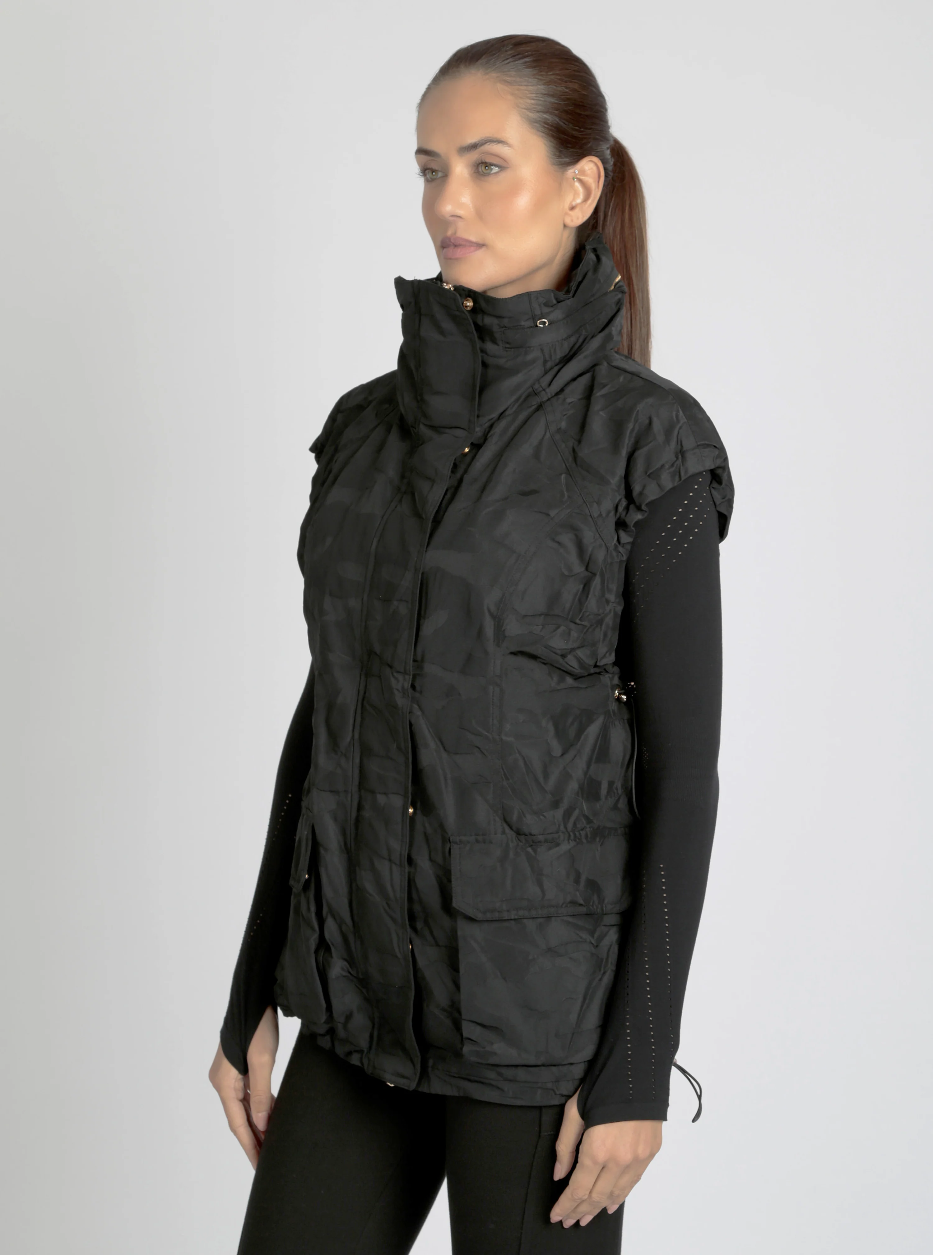 $49 Camo Oversized Svetlana Vest Gold Trims Black or Chocolate - FINAL SALE - Image 20