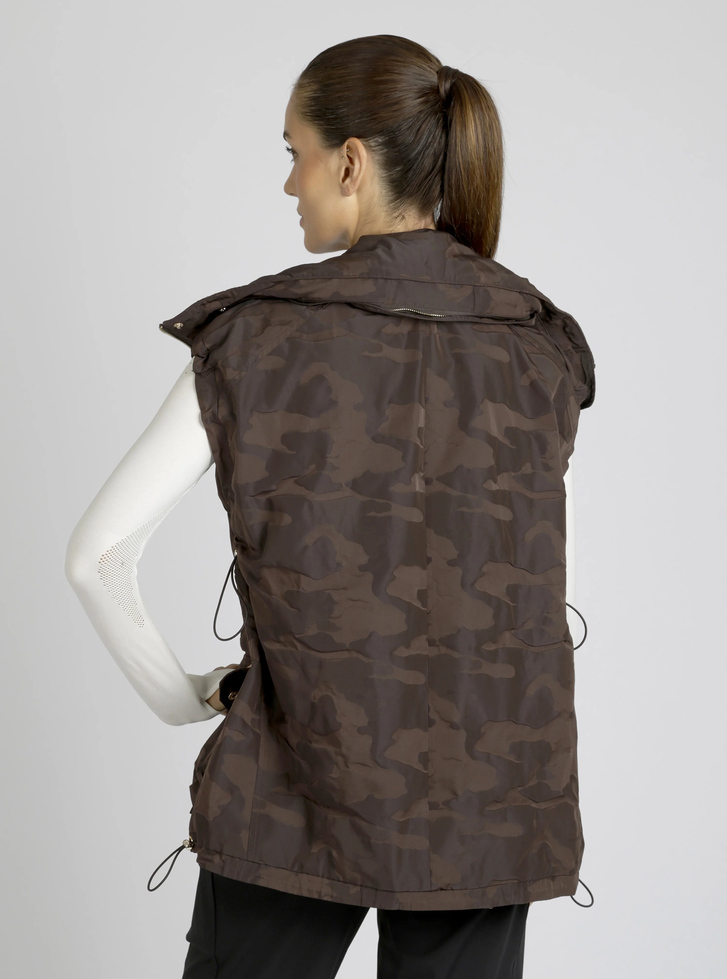 $49 Camo Oversized Svetlana Vest Gold Trims Black or Chocolate - FINAL SALE - Image 6