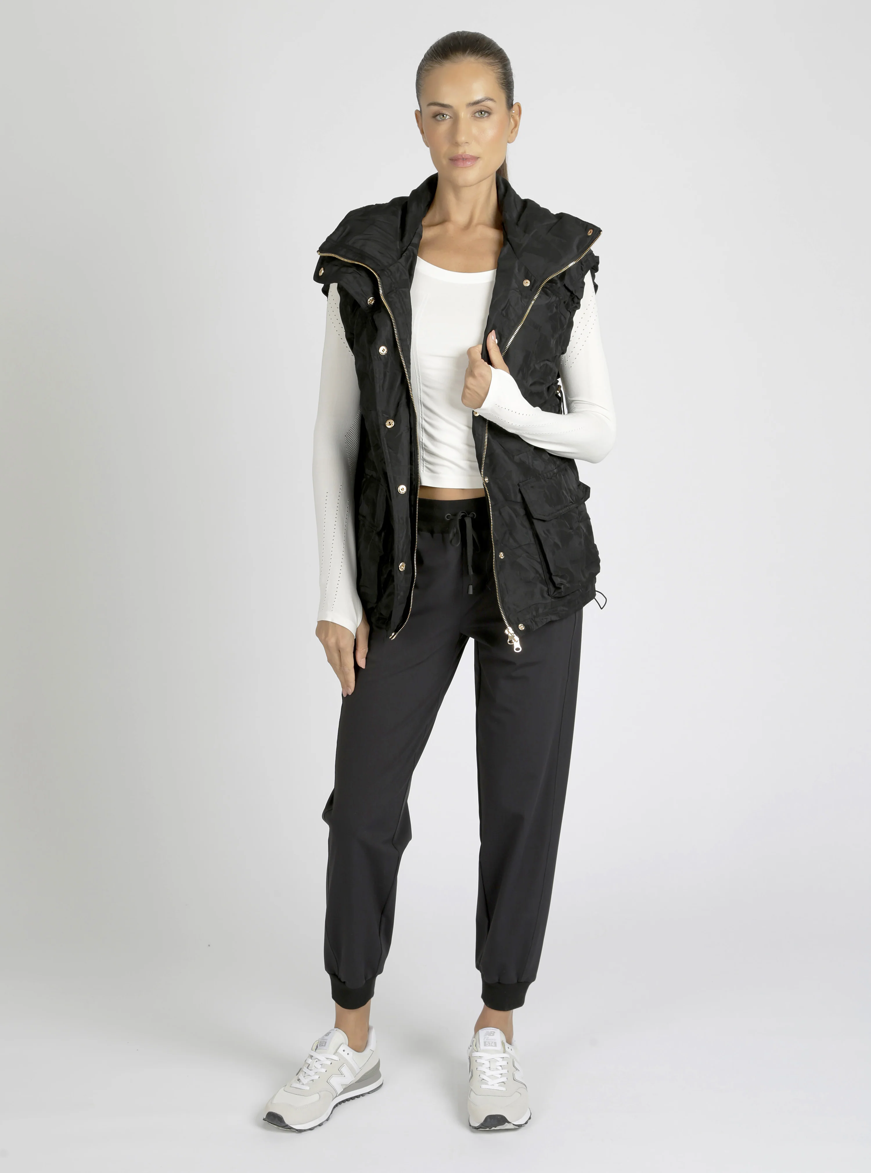 $49 Camo Oversized Svetlana Vest Gold Trims Black or Chocolate - FINAL SALE - Image 8