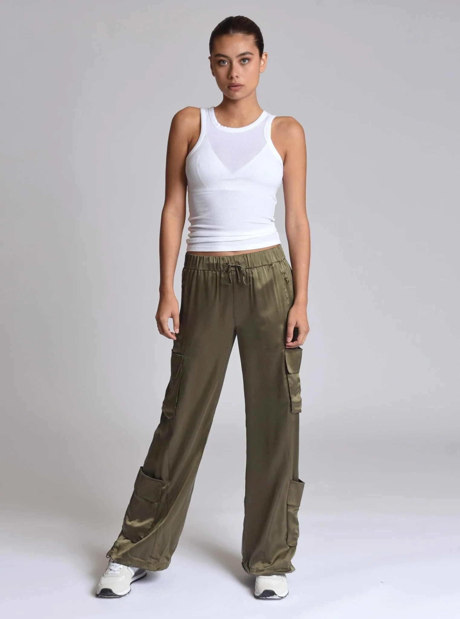 $25 Chelsea Silk Wide Leg Cargo Pant FINAL SALE - Image 15