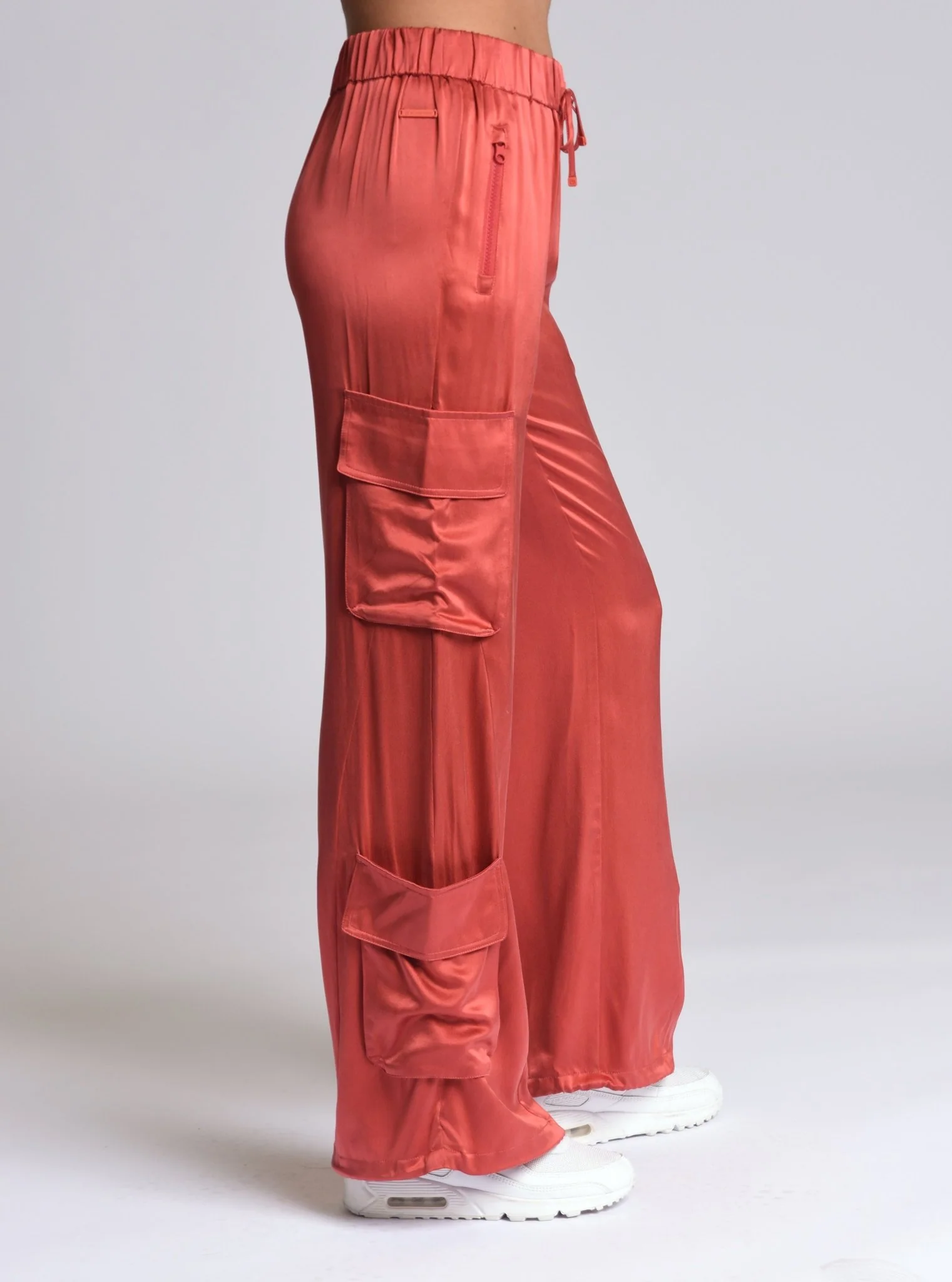 $25 Chelsea Silk Wide Leg Cargo Pant FINAL SALE - Image 6