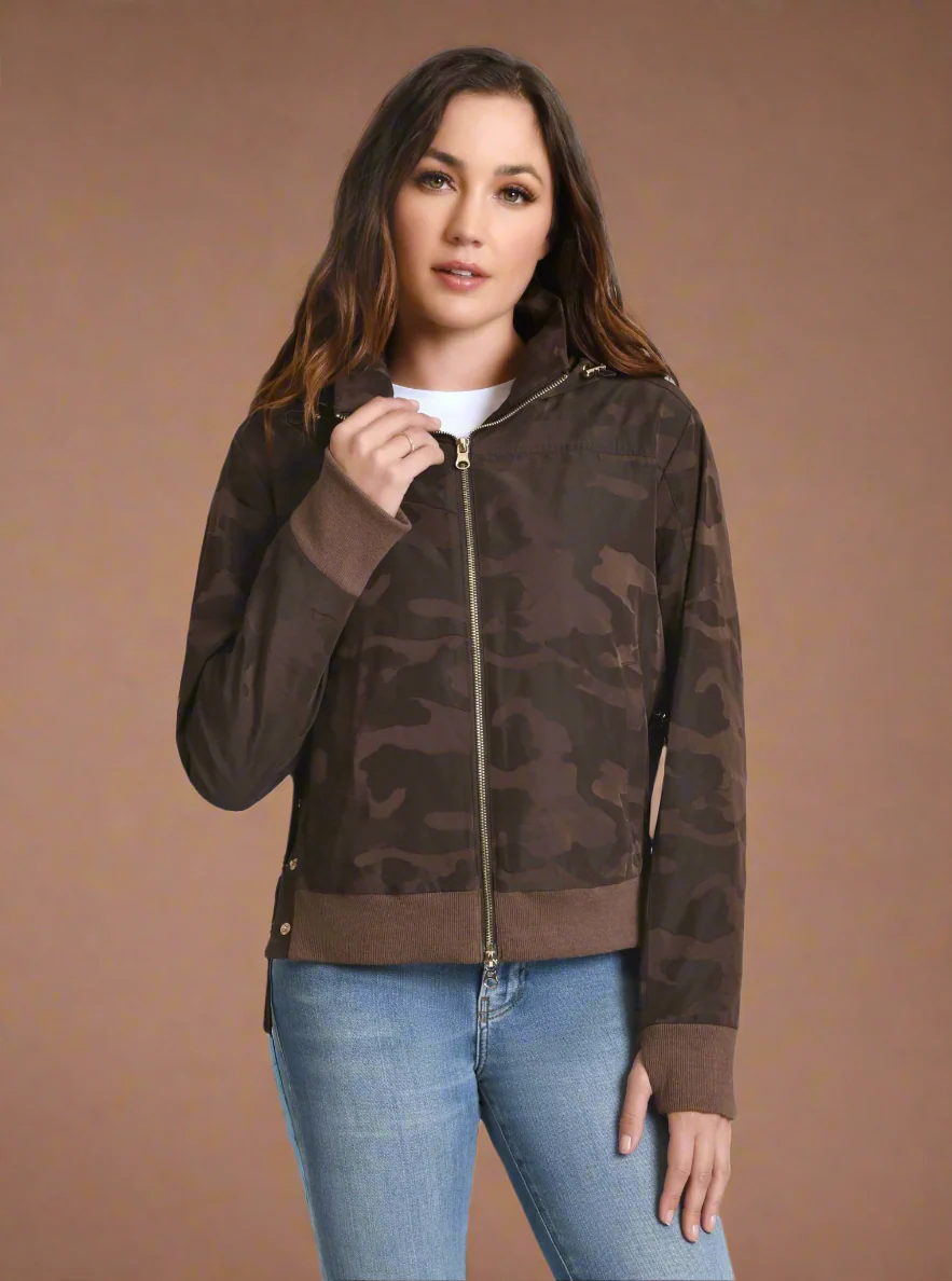 $49 Chocolate Violette Gold Camo Bomber - FINAL SALE - Image 4