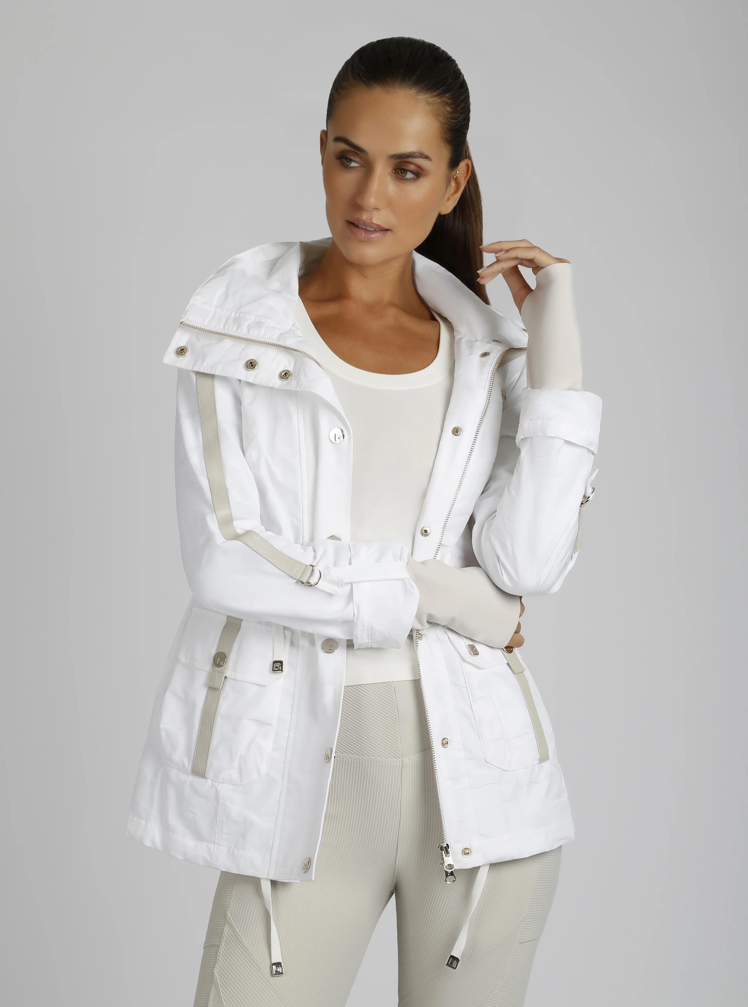 $99 Camo Sport Anorak Gold Trims - WHITE - FINAL SALE - Image 3