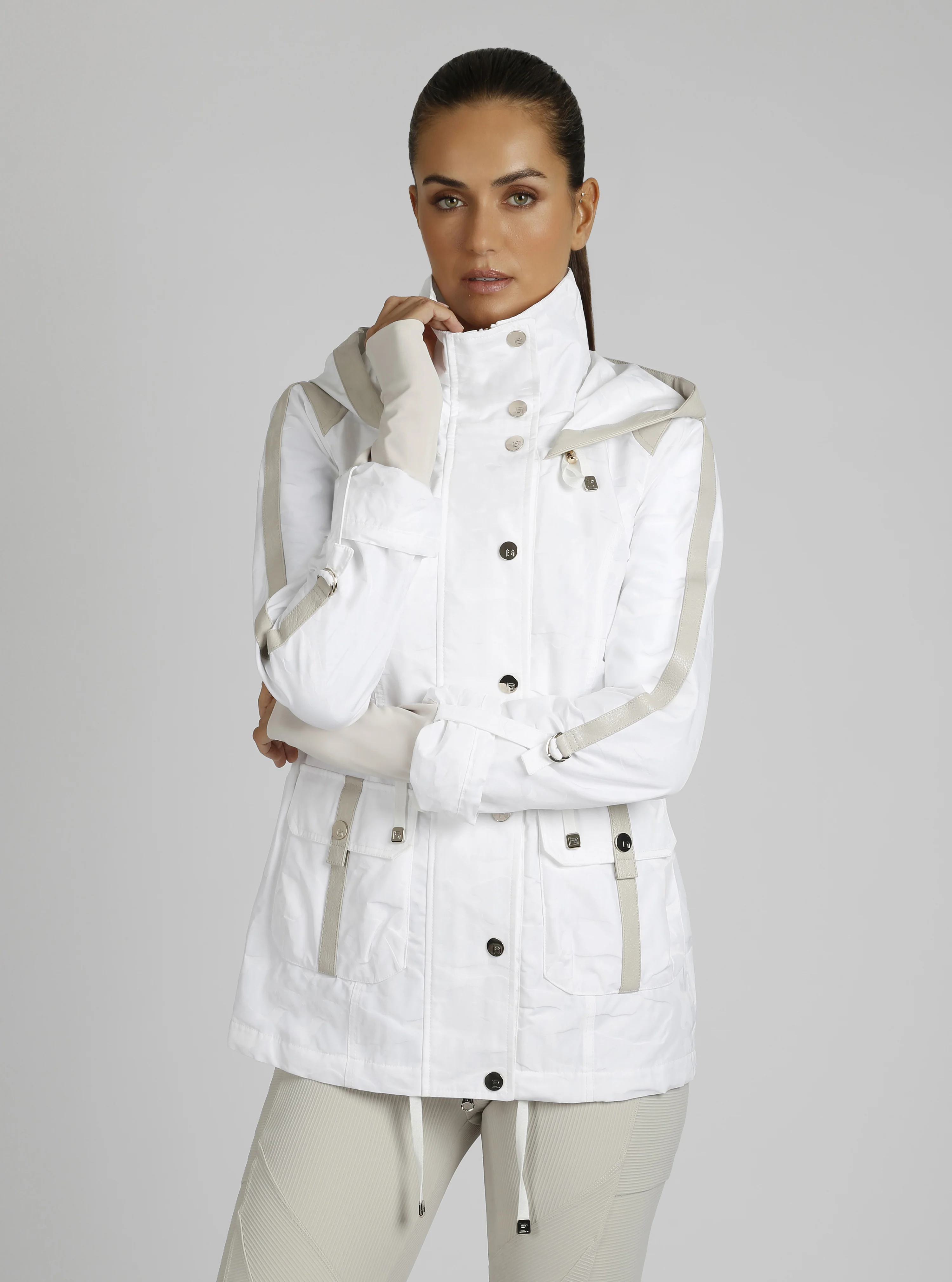 $99 Camo Sport Anorak Gold Trims - WHITE - FINAL SALE - Image 4