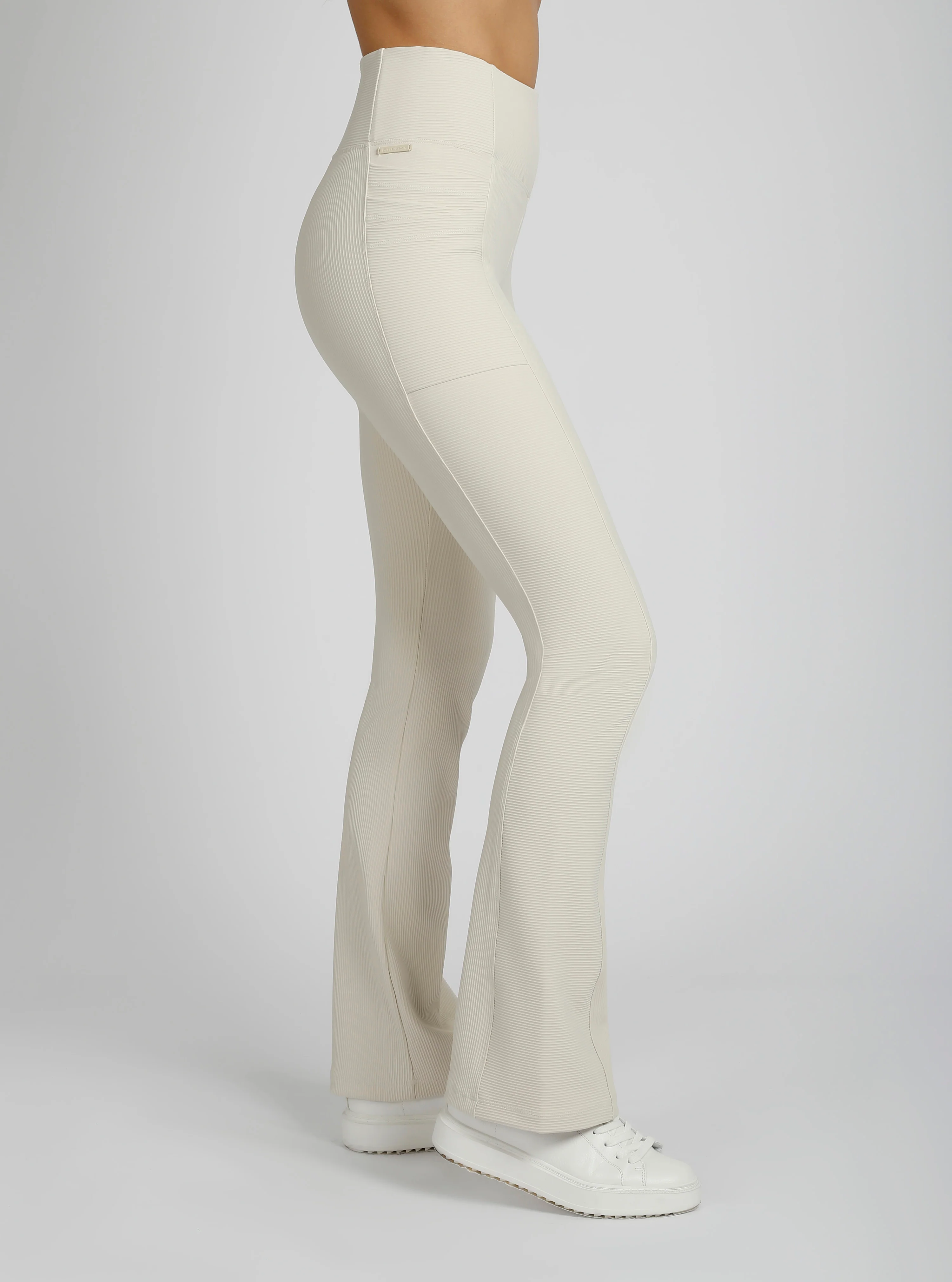 $99  Directional Rib Bootcut Pant Chalk or Bright White - FINAL SALE - Image 3