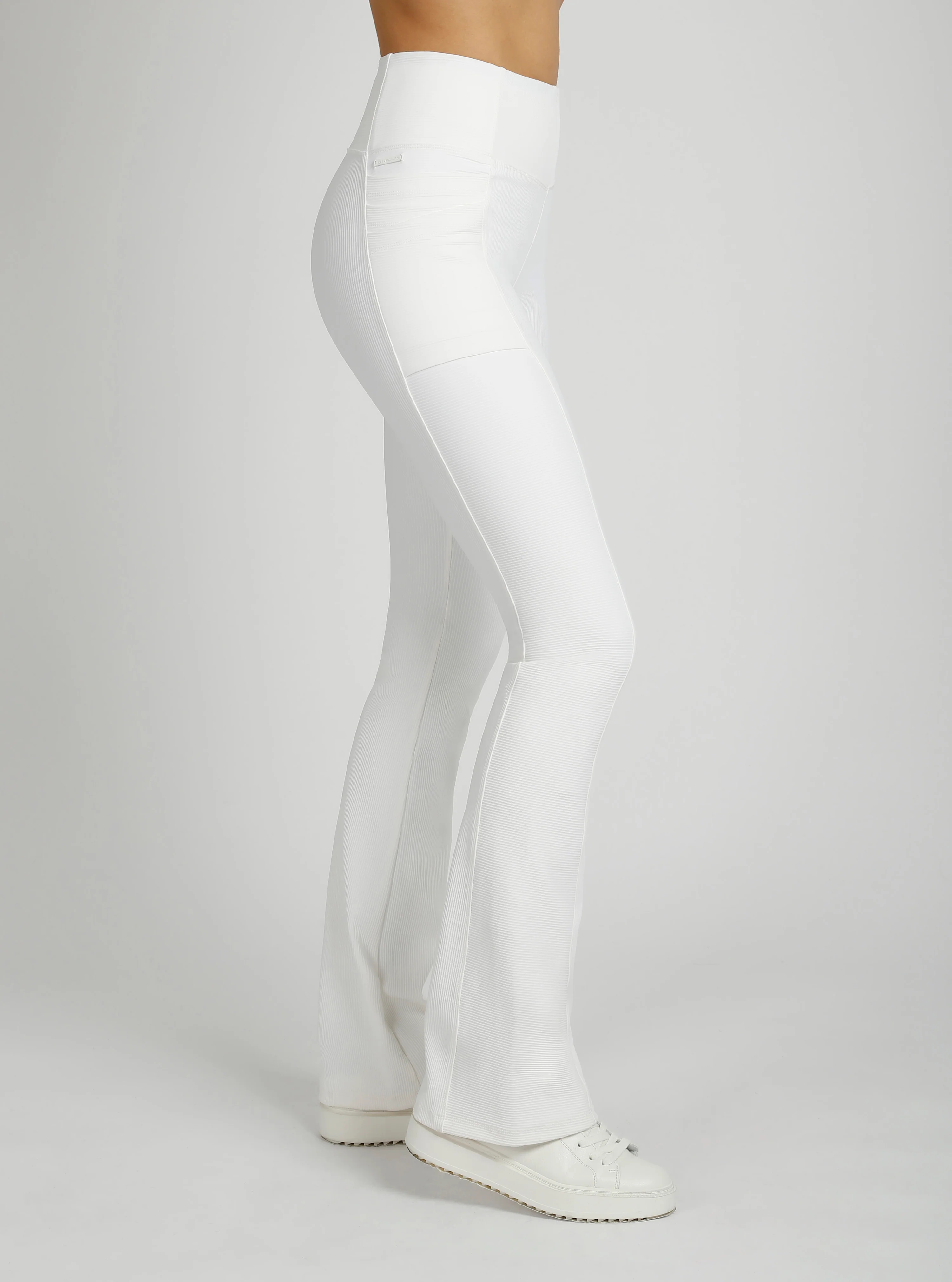 $99  Directional Rib Bootcut Pant Chalk or Bright White - FINAL SALE - Image 8