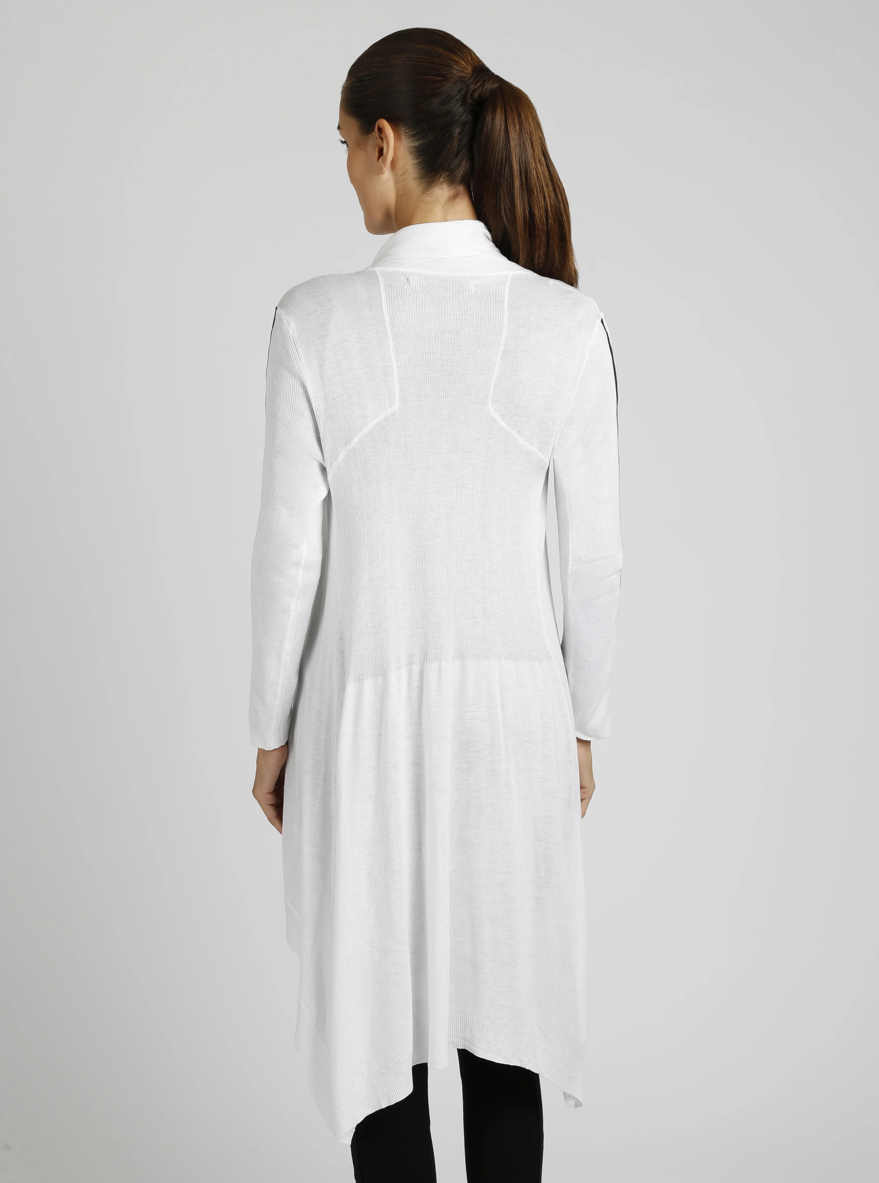$99 Sporty Drape Front Black/White Wrap Cardigan FINAL SALE - Image 4