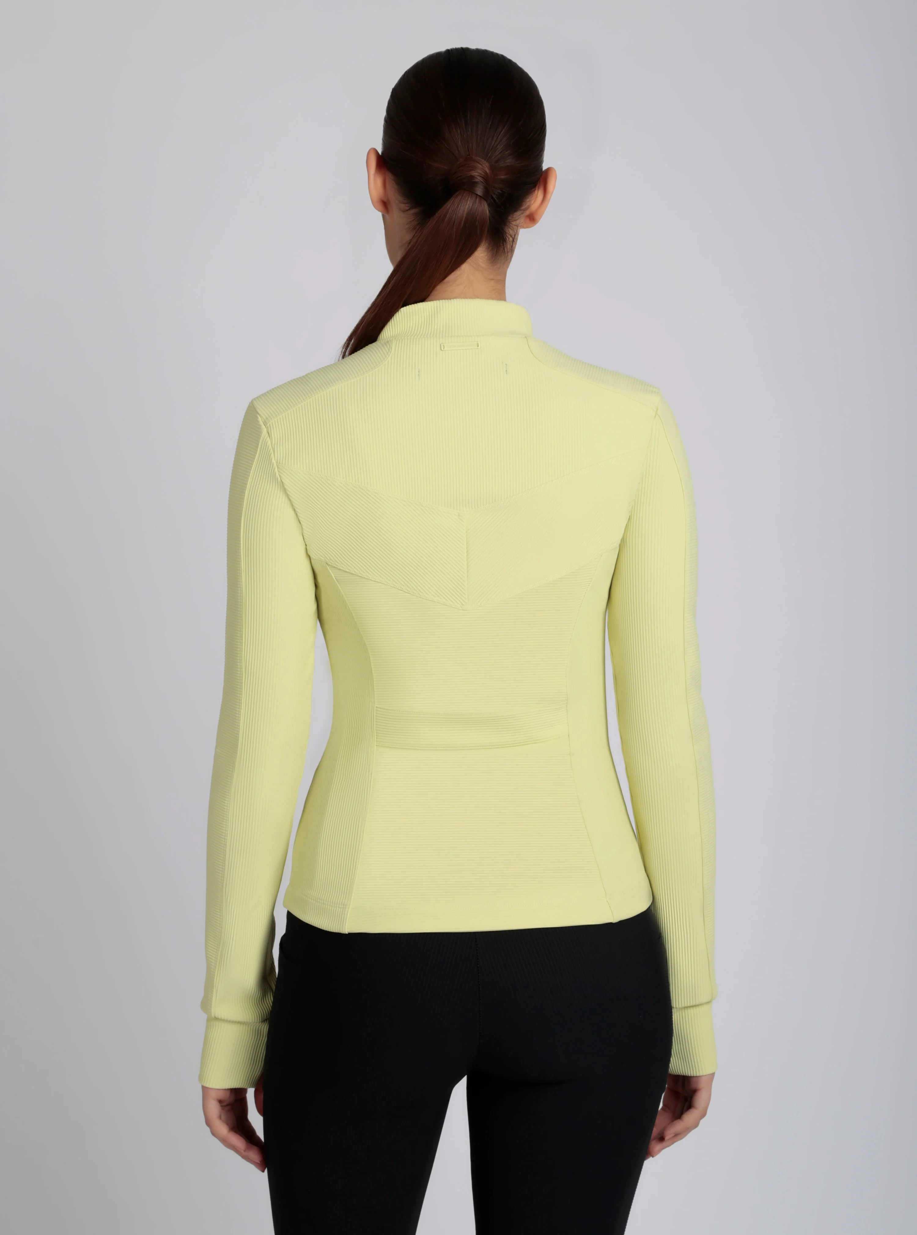 Directional Rib Activewear Fitted Jacket - Citron, Bright White, Chalk - FINAL SALE - Image 10