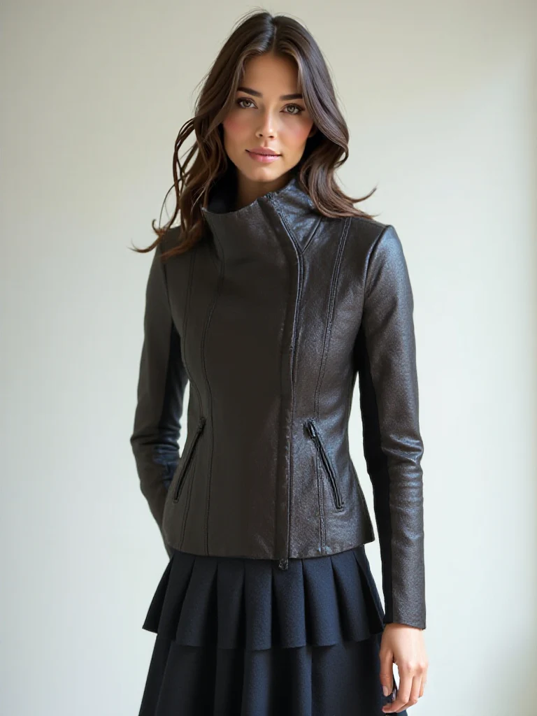 Funnel Neck Moto Jacket - FINAL SALE