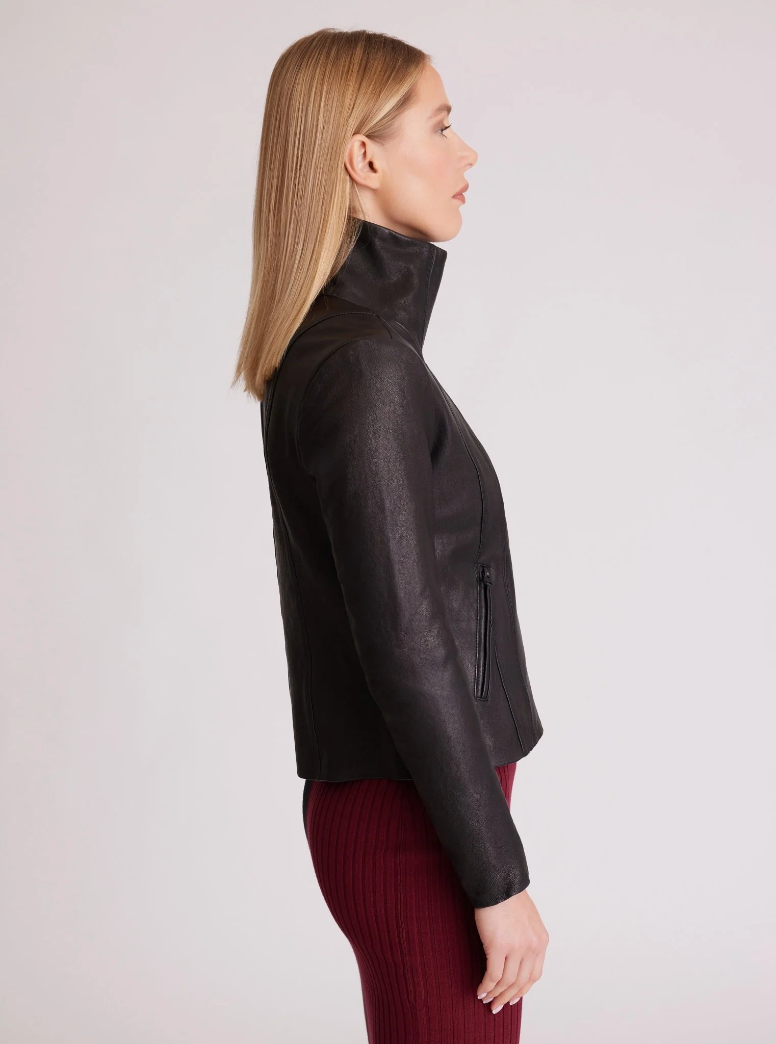 Funnel Neck Moto Jacket - FINAL SALE - Image 8