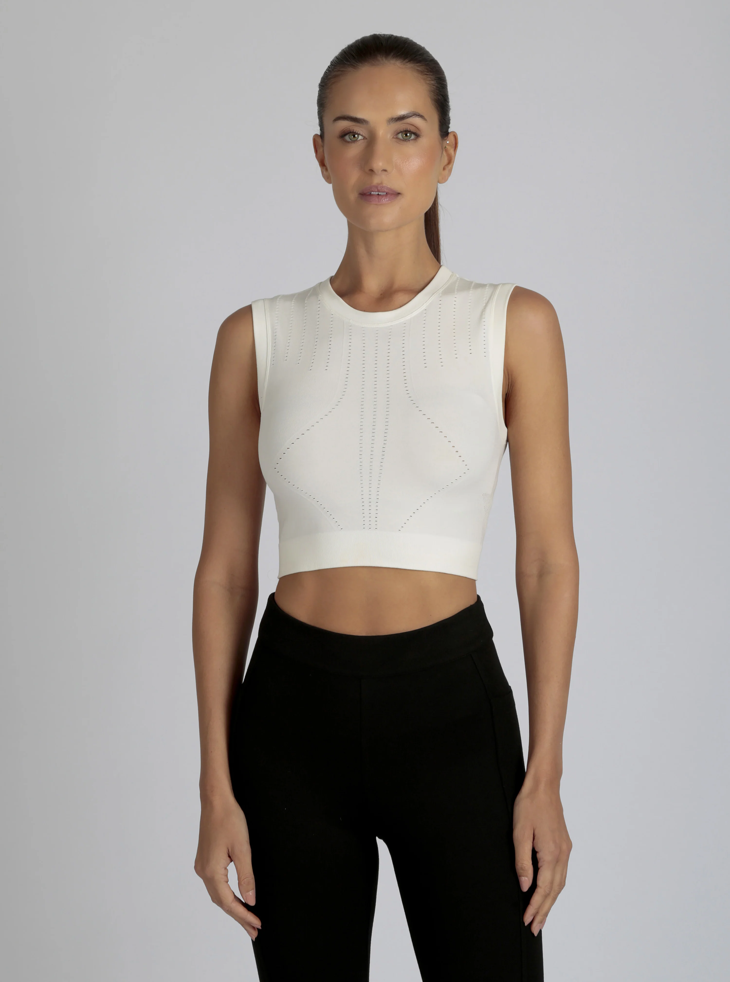 Infinity Compression  Crop Top - White - Image 3