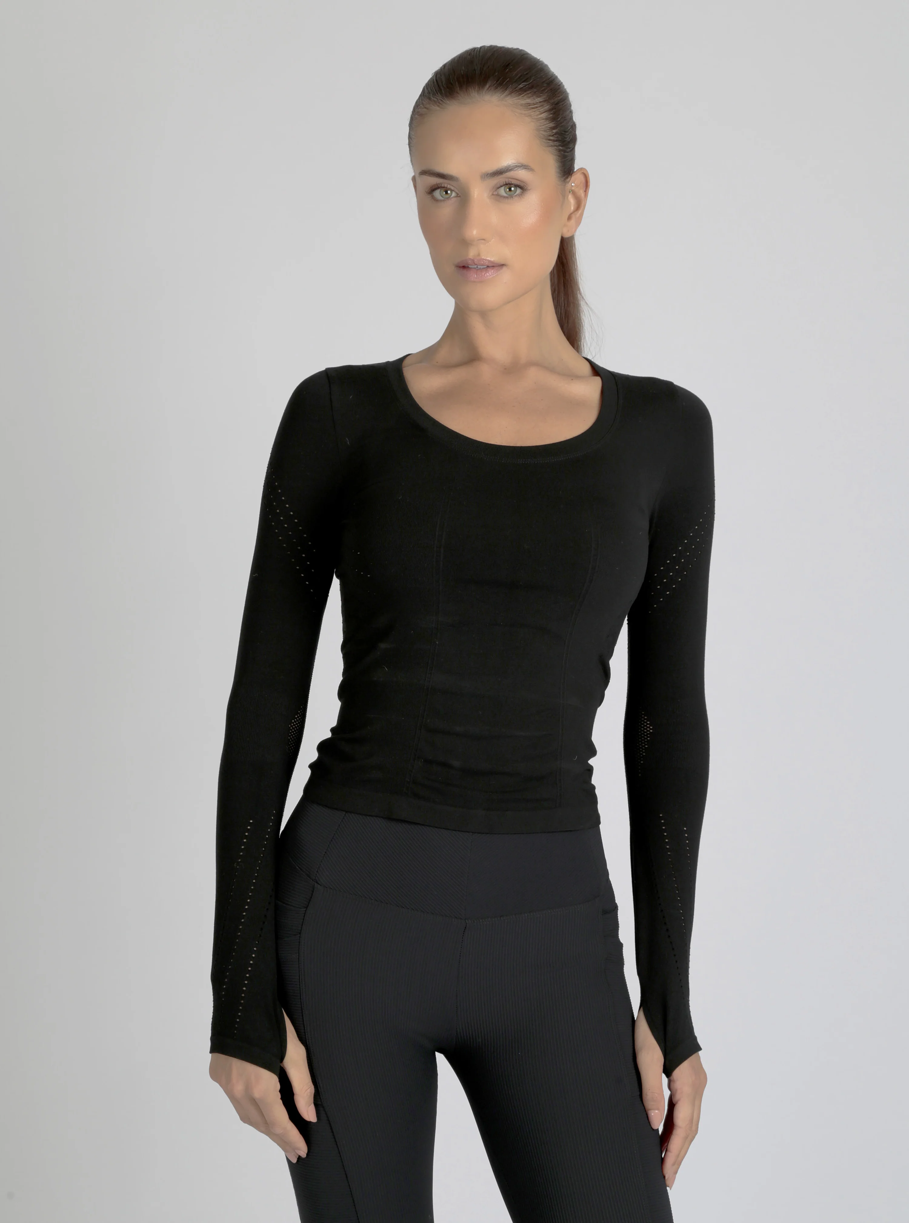 Seamless Scoop Neck Compression Top - Image 2